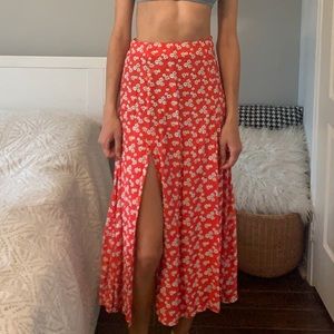 Zara floral printed midi skirt